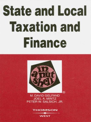 cover image of State and Local Taxation and Finance in a Nutshell